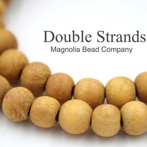 TWO 16&quot; Strands Unwaxed Jackfruit Wood 8mm Unfinished Wood Beads Nangka Natural Wood Beads