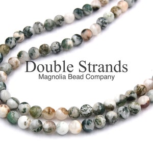 Two 15.5&quot; strands Tree Agate Beads 4mm