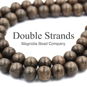 TWO 16" Strands Greywood Natural Wood Beads 8mm