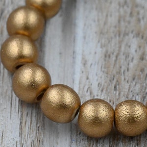 TWO STRANDS Metallic Gold Wood Beads 6mm, 8mm, 10mm, 12mm, 16mm, 20mm Round, 8mm Rondelle and Bicone image 9