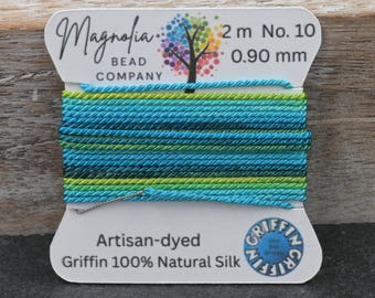 Lagoon Mist – Hand-Painted GRIFFIN Silk Cord for Knotting, Jewelry Making, Pendant Stringing