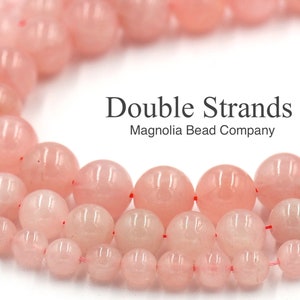 TWO 15.5&quot; strands Rose Quartz Beads 4mm, 8mm, 10mm, 12mm Rose Quartz Beads