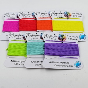NEON COLLECTION Griffin Silk Cord – UV Light, Hand-Dyed Thread for Knotting, Jewelry Making, Pendant Stringing