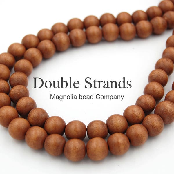 TWO 16" Strands, 6mm 8mm 10mm 12mm 15mm 20mm round or 8x5mm rondelle Wood Beads, Golden Brown Wood