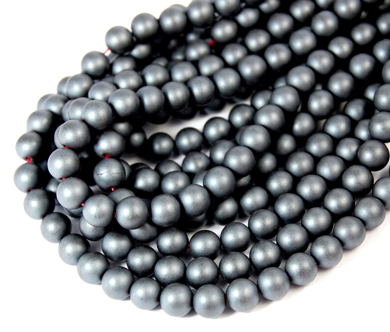 Two 15.5 strands Hematite Beads Matte 4mm