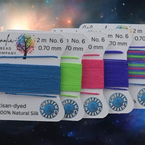 Cosmic Collection GRIFFIN Silk Cord – Hand-Dyed Thread for Knotting, Jewelry Making, Pendant Stringing