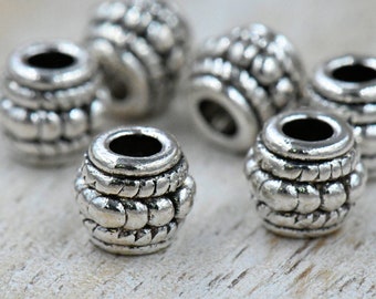 Lot De 5 Perles Chat Argent Tibétain 12mm - Neuf, Pour Création De Bijoux