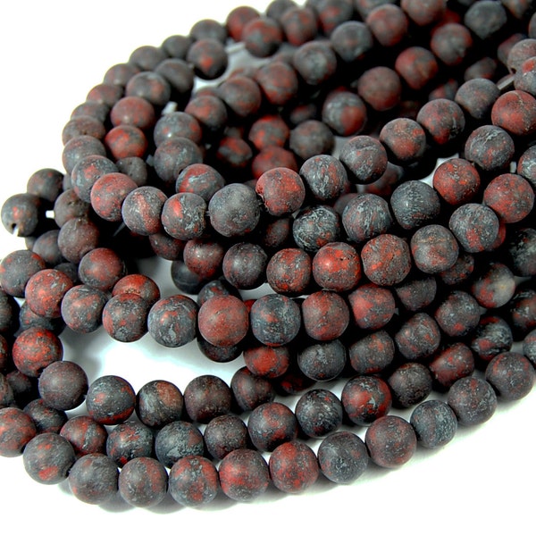 TWO 15" strands Brecciated Jasper Beads Matte 8mm