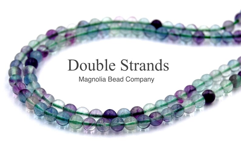 Two 15 strands Fluorite Rainbow Gemstone Beads Round 4mm AA Grade