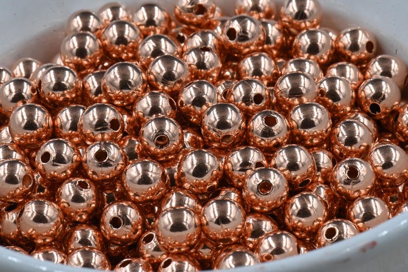 100% reine Kupfer runde Perlen, 1,5 mm, 2 mm 3 mm 4 mm 5 mm 6 mm 8 mm 9,5 mm Bild 3