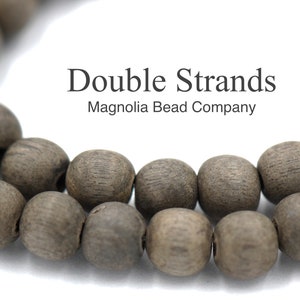 Two 16" Strands Natural Unwaxed Graywood Wood Unfinished Beads 8mm