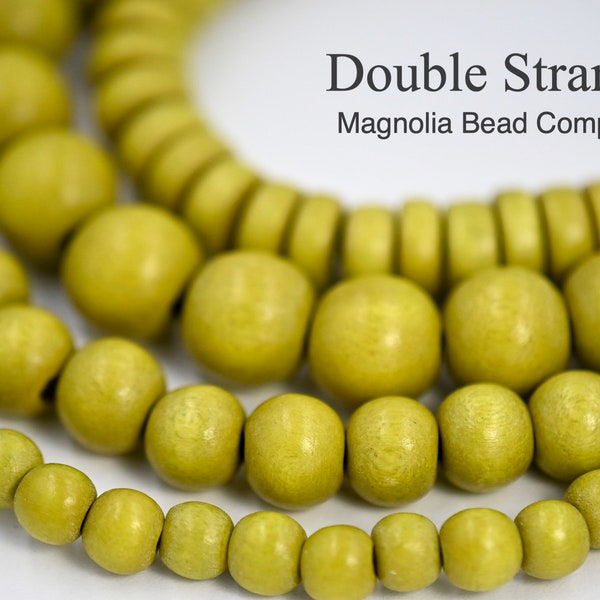 Wood Beads TWO 16" Strands, 6mm 8mm 10mm 8x5mm Wood Beads,Pear Green Wood Beads