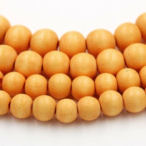 TWO STRANDS Sunflower Yellow Beads 6mm 8mm 10mm Boho Yellow Wood beads -16 inch strand