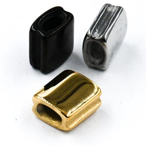 Stainless Steel Beads, 2pc, Large Hole Beads, 7x8mm Gold Silver Gunmetal