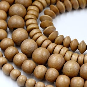 Matte Medium Brown Rondelle Wood Beads for Jewelry Making, Mala, Crafts,  Rosaries, Bracelets (9mm x 10mm)