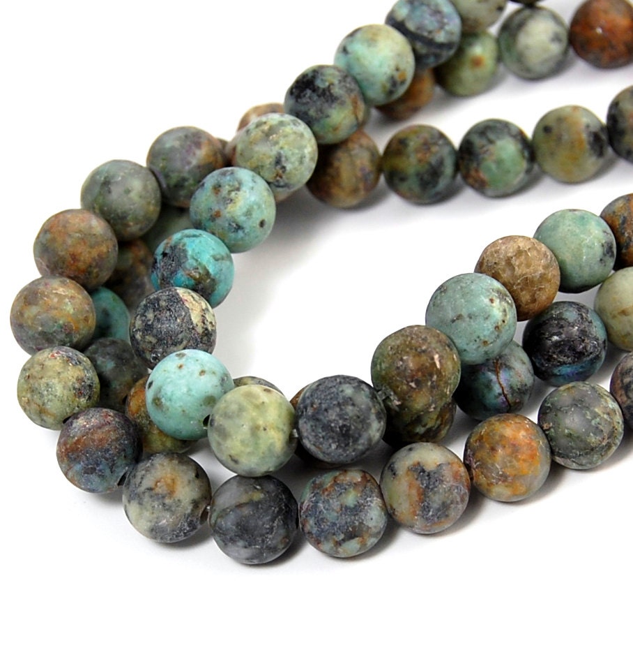 TWO 15.5 Strands African Turquoise Beads Matte 8mm - Etsy