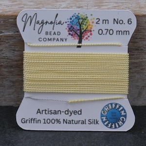 Very Vanilla Silk Griffin Silk Cord – Hand-Dyed Thread for Knotting, Jewelry Making, Pendant Stringing