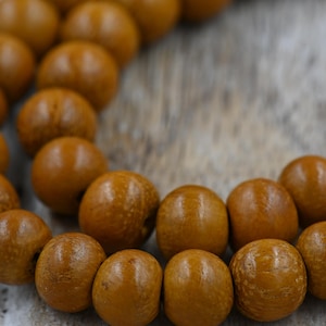 TWO 16&quot; Strands Jackfruit Wood 8mm Wood Beads Nangka Natural Wood Beads