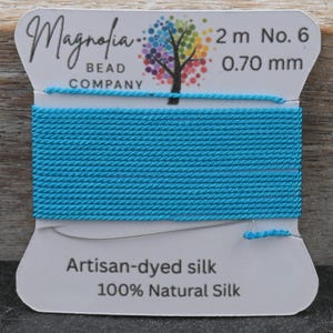 Desert Sky Turquoise – Hand-Dyed Griffin Silk Cord for Knotting, Jewelry Making, Pendant Stringing