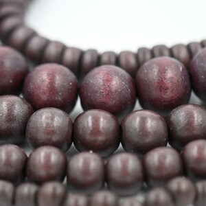 TWO 16" Strands, 6mm 8mm 10mm 12mm 8x5mm Wood Beads Chocolate Plum