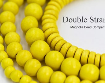 Yellow Round Natural Wood Beads 8mm Large Hole 16 Inch Strand Yellow Round Natural Wood Beads 8mm Large Hole 16 Inch Strand