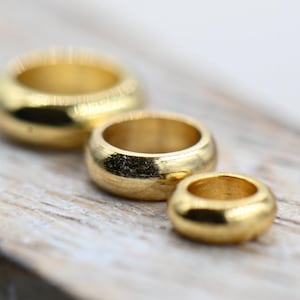 Stainless Steel 18K Gold Plated Flat Round Metal Spacer Beads, 20pc