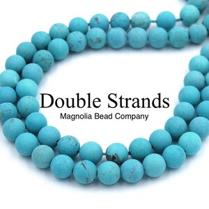Zwei 15.5 &quot;Stränge Türkis Howlite Perlen matt 8 mm