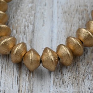 TWO STRANDS Metallic Gold Wood Beads 6mm, 8mm, 10mm, 12mm, 16mm, 20mm Round, 8mm Rondelle and Bicone image 6