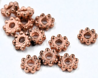 Daisy Spacer, 5mm Beaded Rose Gold Spacer Bead