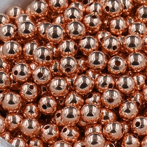 100% reine Kupfer runde Perlen, 1,5 mm, 2 mm 3 mm 4 mm 5 mm 6 mm 8 mm 9,5 mm Bild 4