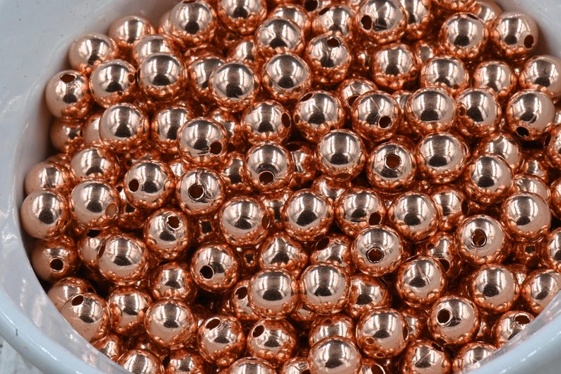 100% reine Kupfer runde Perlen, 1,5 mm, 2 mm 3 mm 4 mm 5 mm 6 mm 8 mm 9,5 mm Bild 4