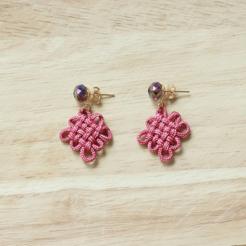Traditional Korean Knot Earrings with Pearl/Jewel Stud Etsy