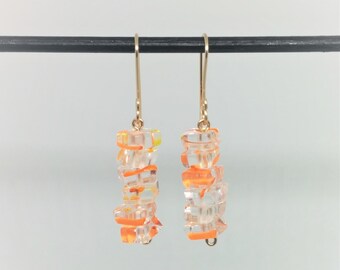 Orange Confetti Stacked Earrings