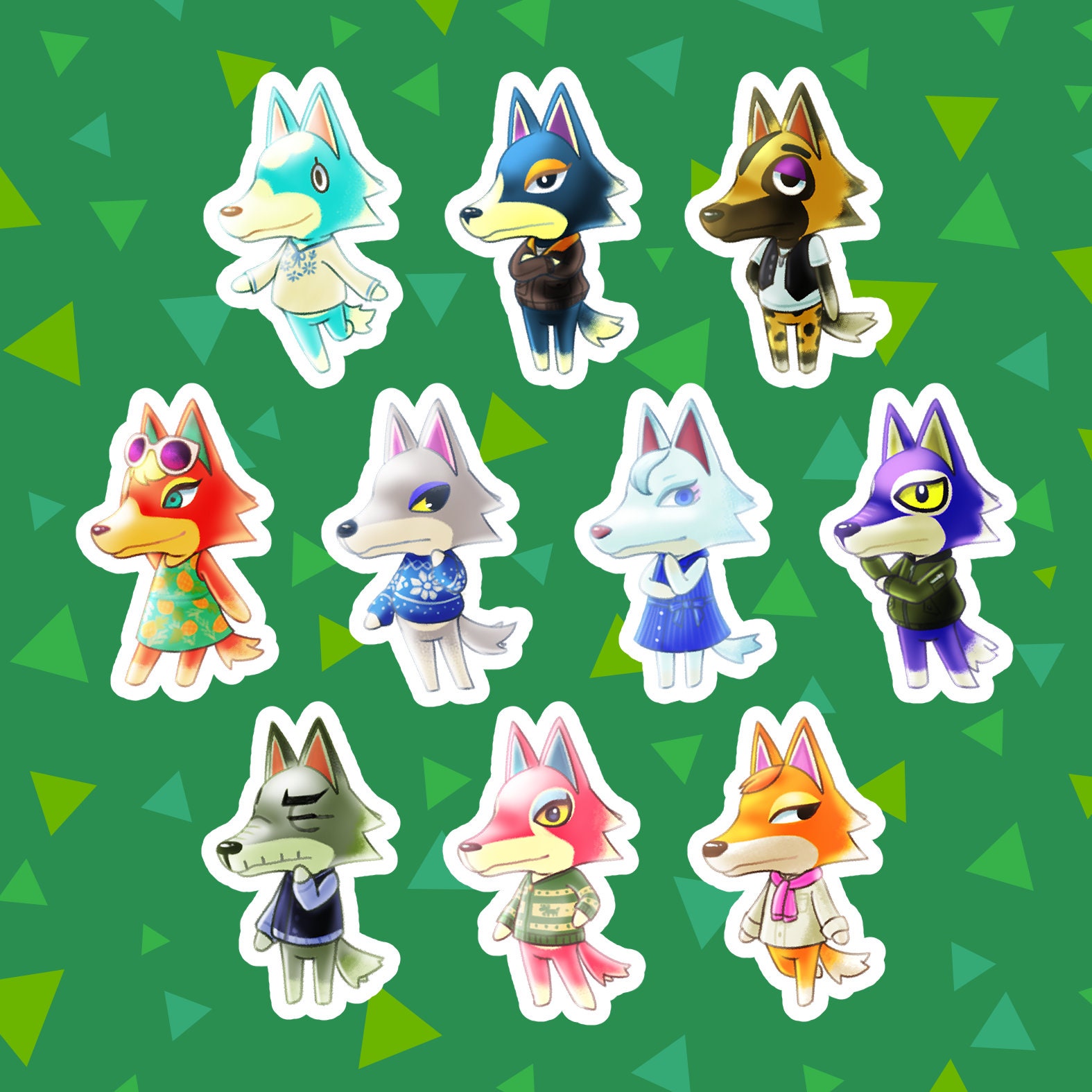 Animal Crossing Wolf Villagers Matte Vinyl Stickers - Etsy India Animal Crossing Wolf Villagers Matte Vinyl Stickers - Etsy India