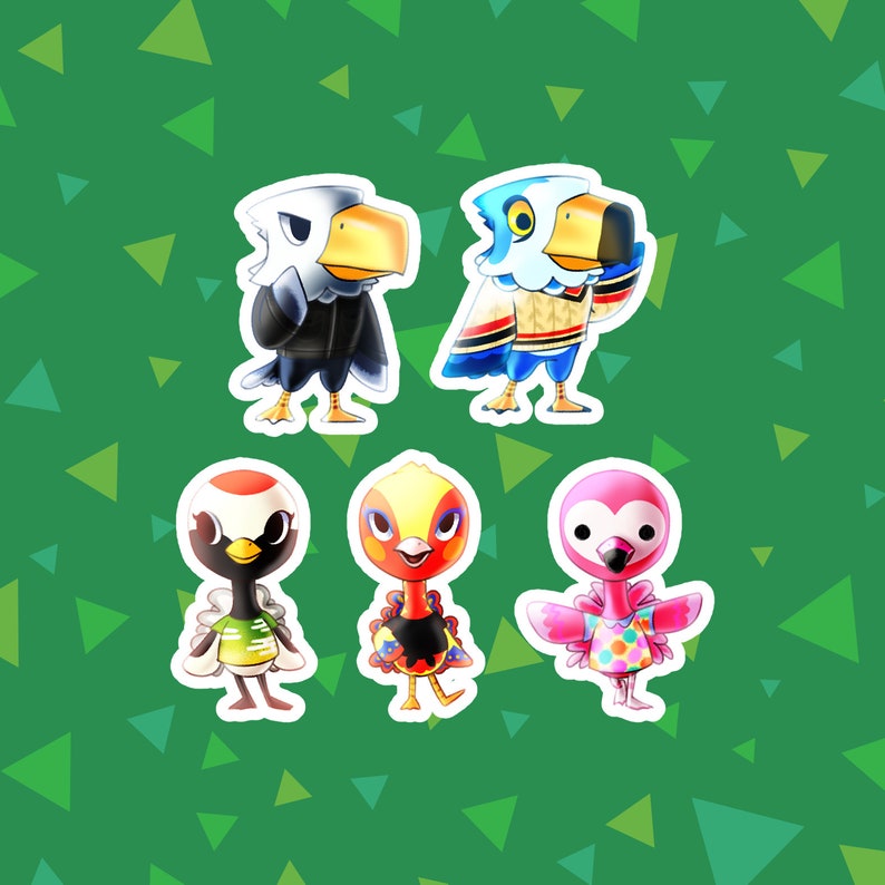 Animal Crossing Eagle and Ostrich Villagers Matte Vinyl Etsy