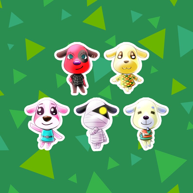 Animal Crossing Dog Villagers Matte Vinyl Stickers | Etsy