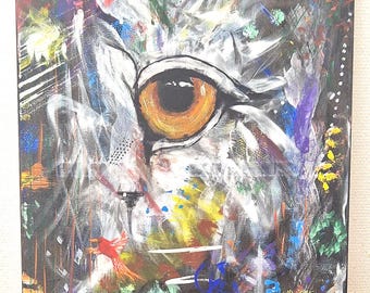 Acrylic painting "Cat's Eye" on canvas, 50 x 70 cm, hand-painted, unique piece