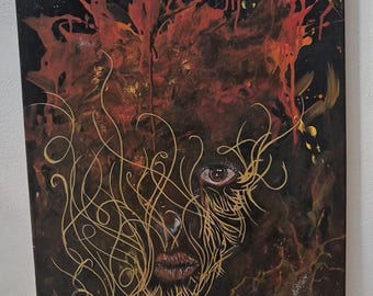 Acrylic painting "Inferno" on canvas, 50 x 70 cm, hand-painted, unique piece
