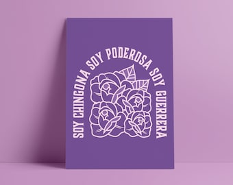 Soy Chingona Soy Poderosa Soy Guerrera - Art Print - Latina Art - Latinx - Women Empowerment - Gift For Her - Women of Color -Prints for Her