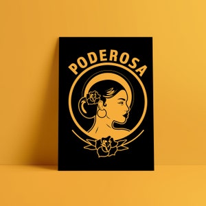 Poderosa - 8x10 - Digital Download Print - Latina Art - Latinx - Women Empowerment - Gift For Her - Bonita - Prints for Her - Wall Art