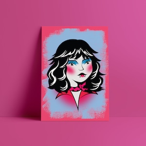 Glampire - Vampire Art - Glam Rock - Halloween Art - Spooky Season - Drawlloween - October Art - Halloween Decor - Spooky Babe