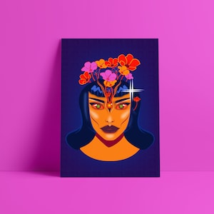 Spark - Women Portrait - Floral Illustration - Psychedelic Art - Art Print - Wall Art - Spark of Madness - Third Eye - Illustration Art -
