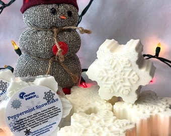 Snowflake Glycerin Soap / Peppermint Essential Oil