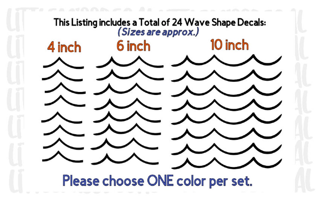 Wave Wall Decal Wave Wall Art Wave Wall Mural Wave Wall Etsy