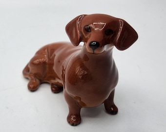 Vintage Beswick Brown Daschund Dog Figurine, Beswick Daschund Figurine