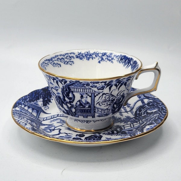 Royal Crown Derby Blue Mikado Cup and Saucer, 1979/1980 backstamps