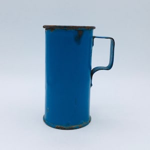 Antique Blue Enamel Kabanya 5 Decilitre Measure - Two Available - Individually Priced