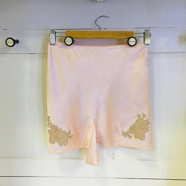 C.1930's Silk and Lace Tap Pants With Genuine MOP Buttons