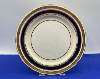 Discontinued AYNSLEY Regency Blue Salad Plate, 8 Inch Plate