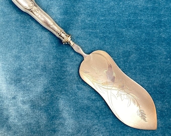 Art Nouveau 800 Silver Pastry Server with M and F Wedding Monogram